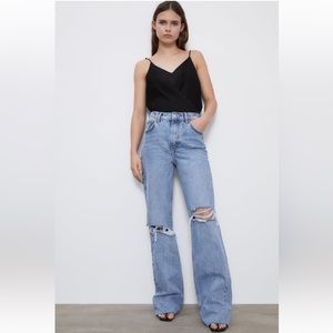 Zara pleated bodysuit in black